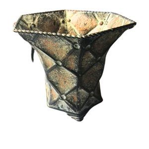 🌿🛠️ Chic Vintage Metal Mosaic Planter Price Reduced 6/27/25🎨